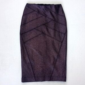 Express Purple Iridescent Shimmery Metallic Wiggle Straight Pencil Skirt 0